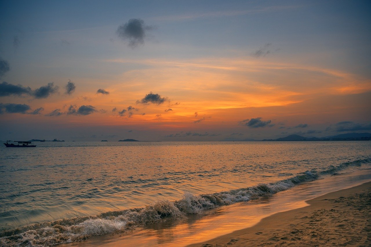 sunset, beach, caiyun, nature, outdoors, waves, beach, beach, beach, beach, beach